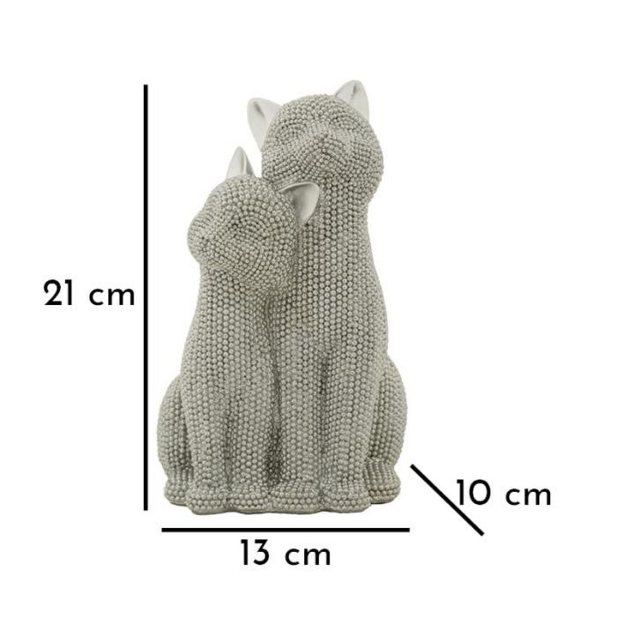 Paris Prix Statuette Déco Couple de Chat  Sparky  21cm Argent