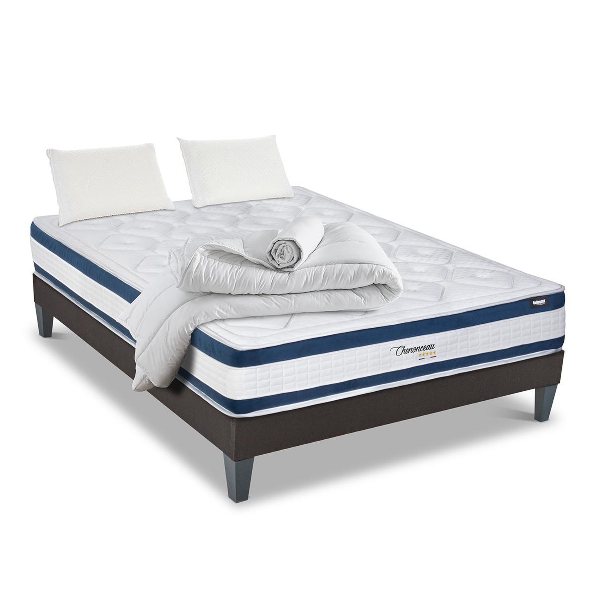 Voir la diapositive 4 : BELLECOUR Bellecour literie | pack prêt à dormir chenonceau | matelas mémoire de forme + sommier + accessoires