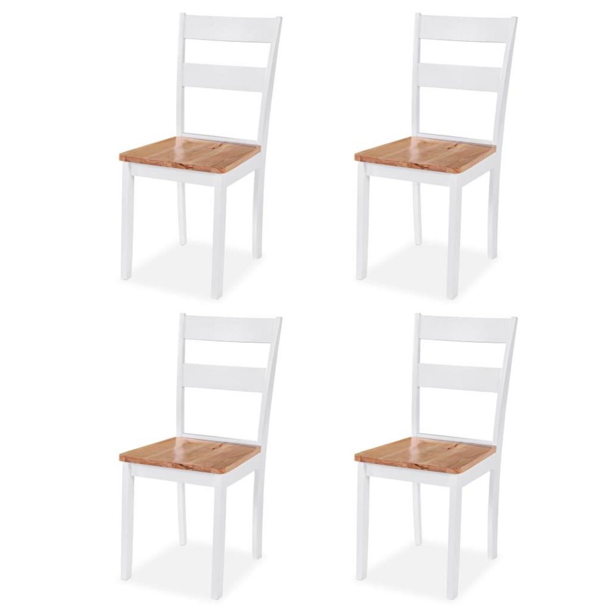 VIDAXL Ensemble de salle a manger 5 pcs MDF et hevea Blanc
