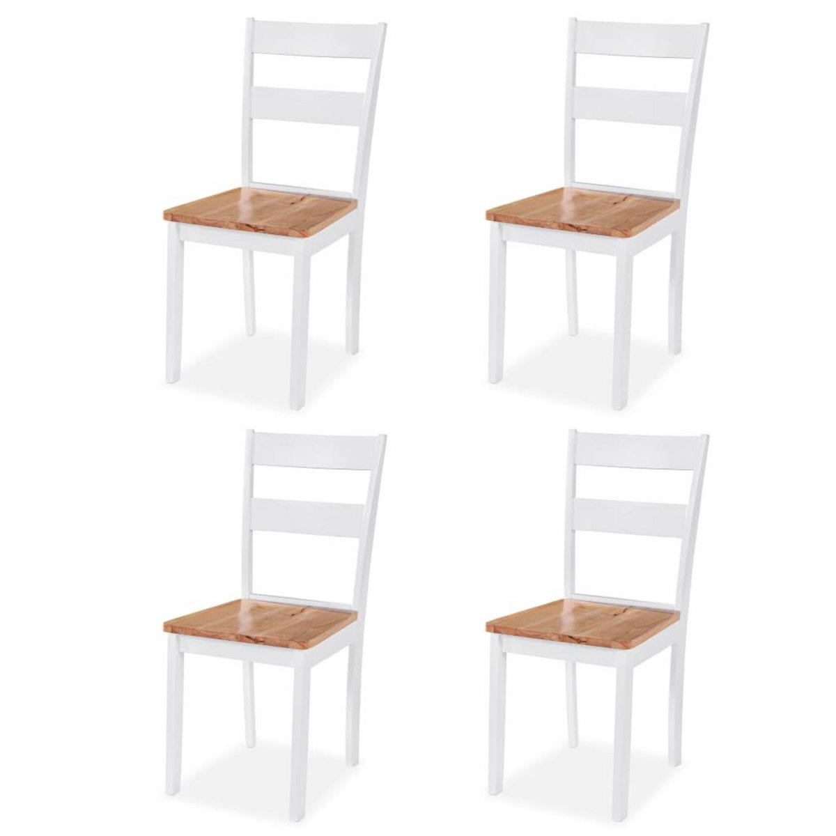 VIDAXL Ensemble de salle a manger 5 pcs MDF et hevea Blanc