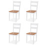 Voir la diapositive 3 : VIDAXL Ensemble de salle a manger 5 pcs MDF et hevea Blanc