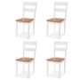 Voir la diapositive 3 : VIDAXL Ensemble de salle a manger 5 pcs MDF et hevea Blanc