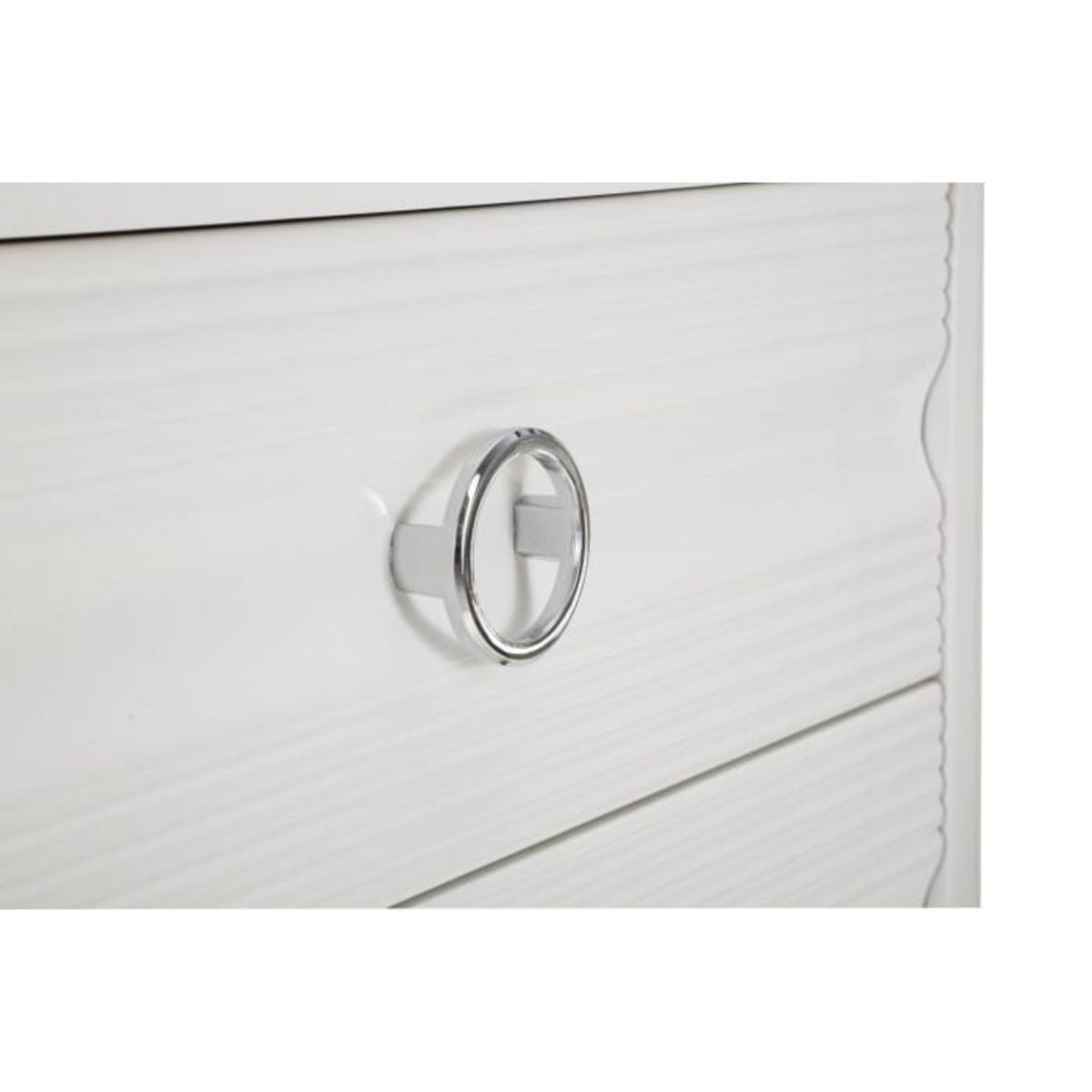 Paris Prix Commode 3 Tiroirs en Bois  Shine  84cm Blanc