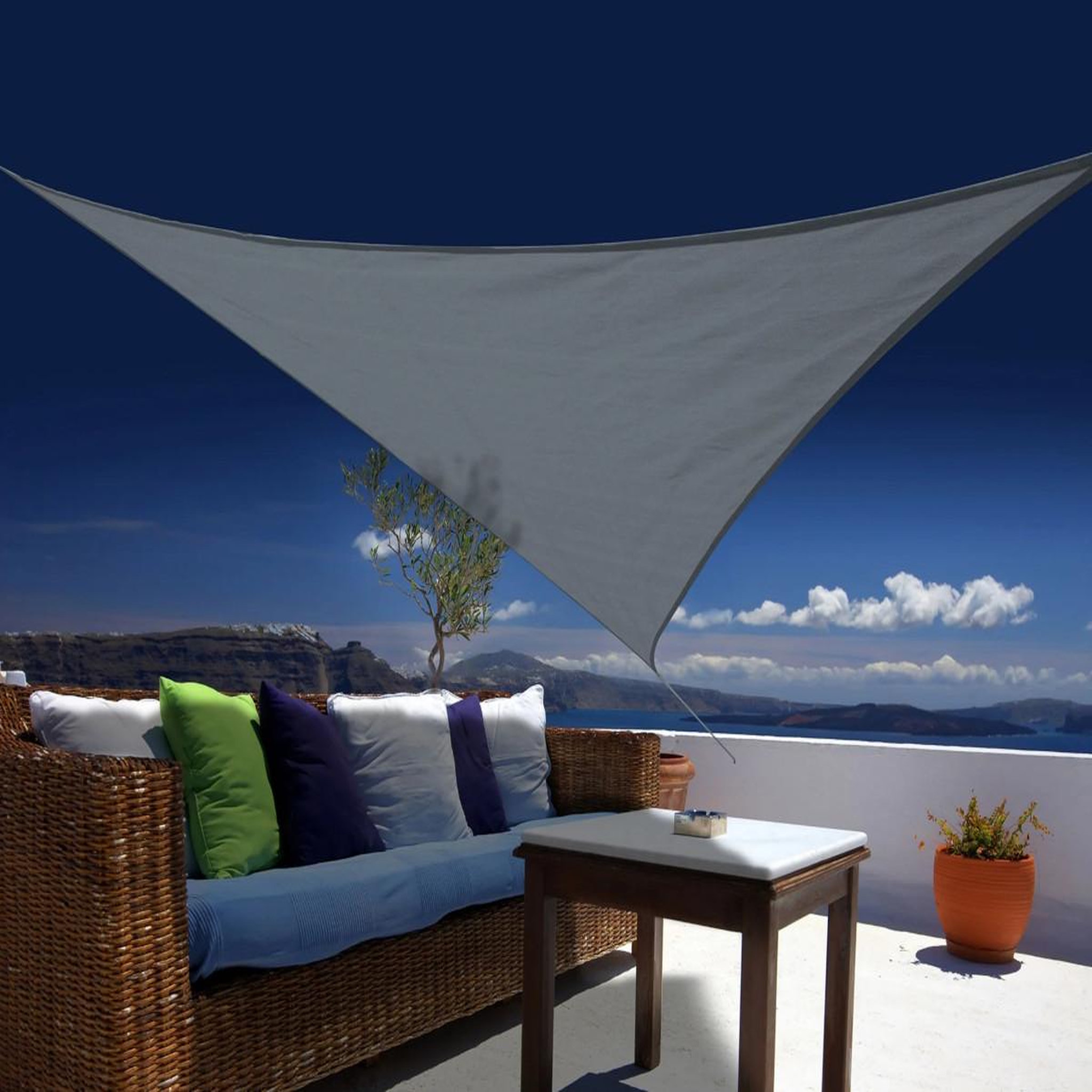 Jardiline Voile d'ombrage triangulaire 3,60 x 3,60 x 3,60 m - austral- ardoise - jardiline