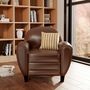 Voir la diapositive 2 : Rendez vous déco Fauteuil noir en croute de cuir enduite - Club