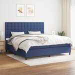 VIDAXL Sommier a lattes de lit avec matelas Bleu 200x200 cm Tissu