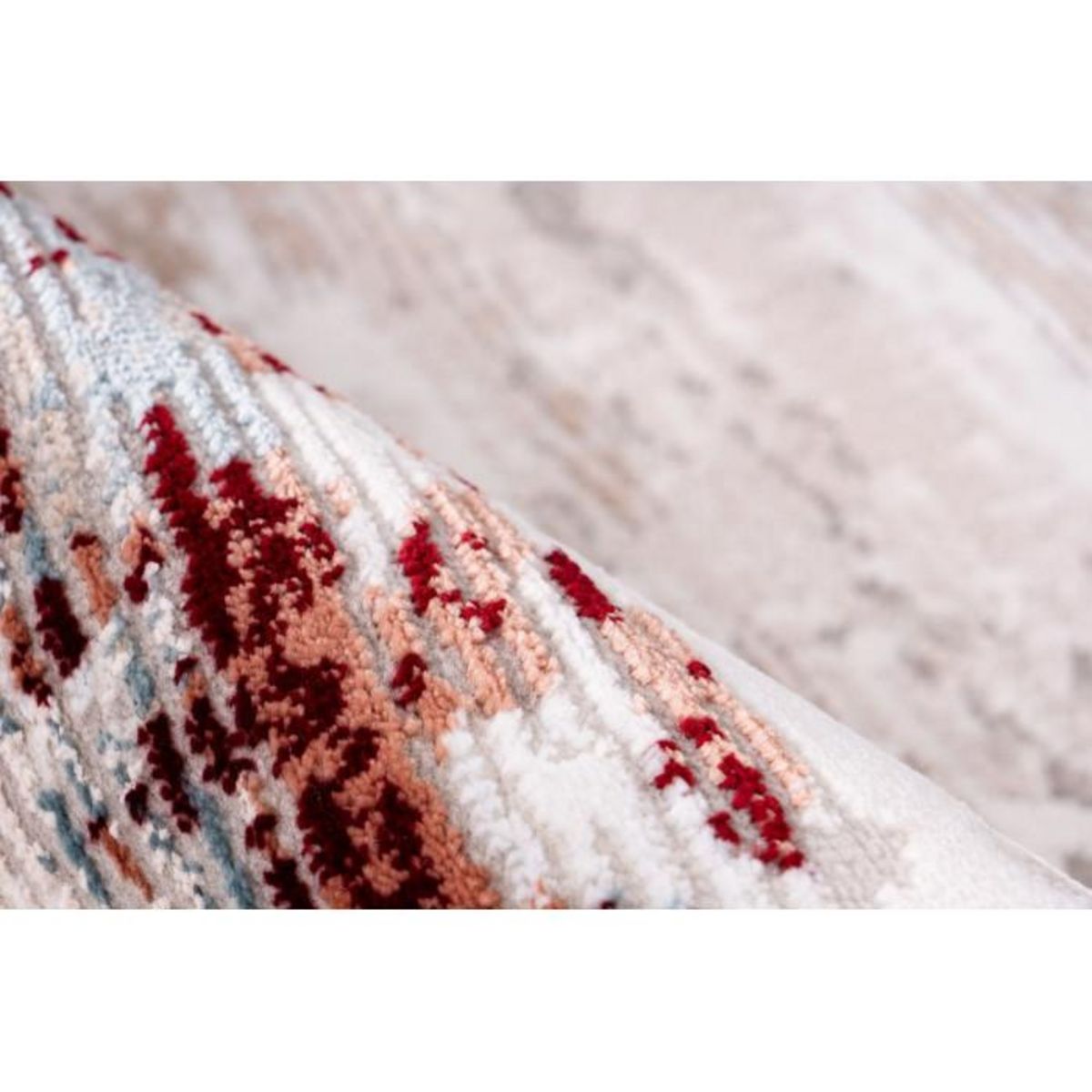 Paris Prix Tapis Vintage à Franges  Akropolis III  Gris & Rose