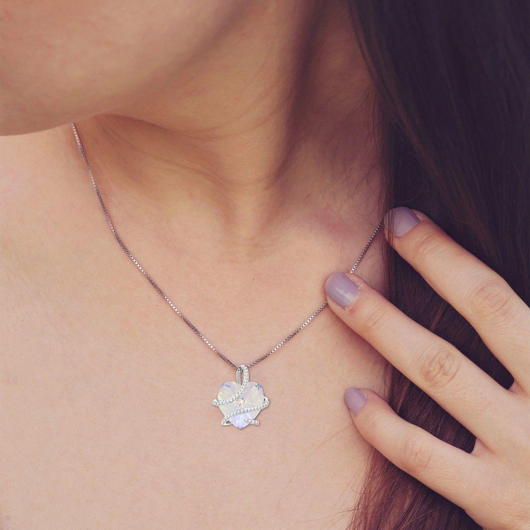 Voir la diapositive 2 : SC CRYSTAL Collier coeur SC Crystal orné de Cristaux scintillants