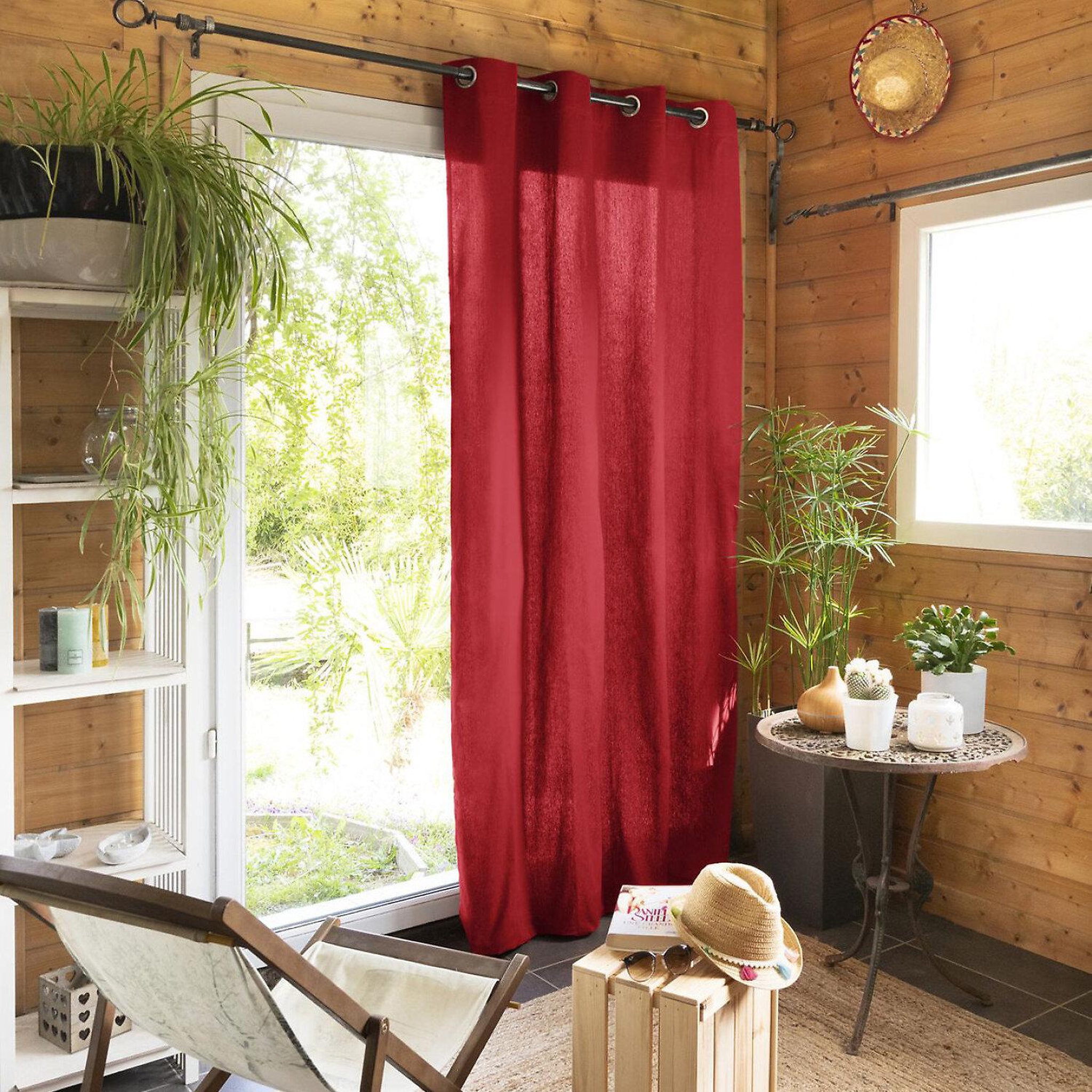 Voir la diapositive 1 : Home collection Rideau 100% coton uni