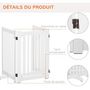 Voir la diapositive 6 : PAWHUT Barrière modulable pliable barrière de sécurité avec porte verrouillable intégrée dim. 155L x 35l x 76H cm MDF blanc