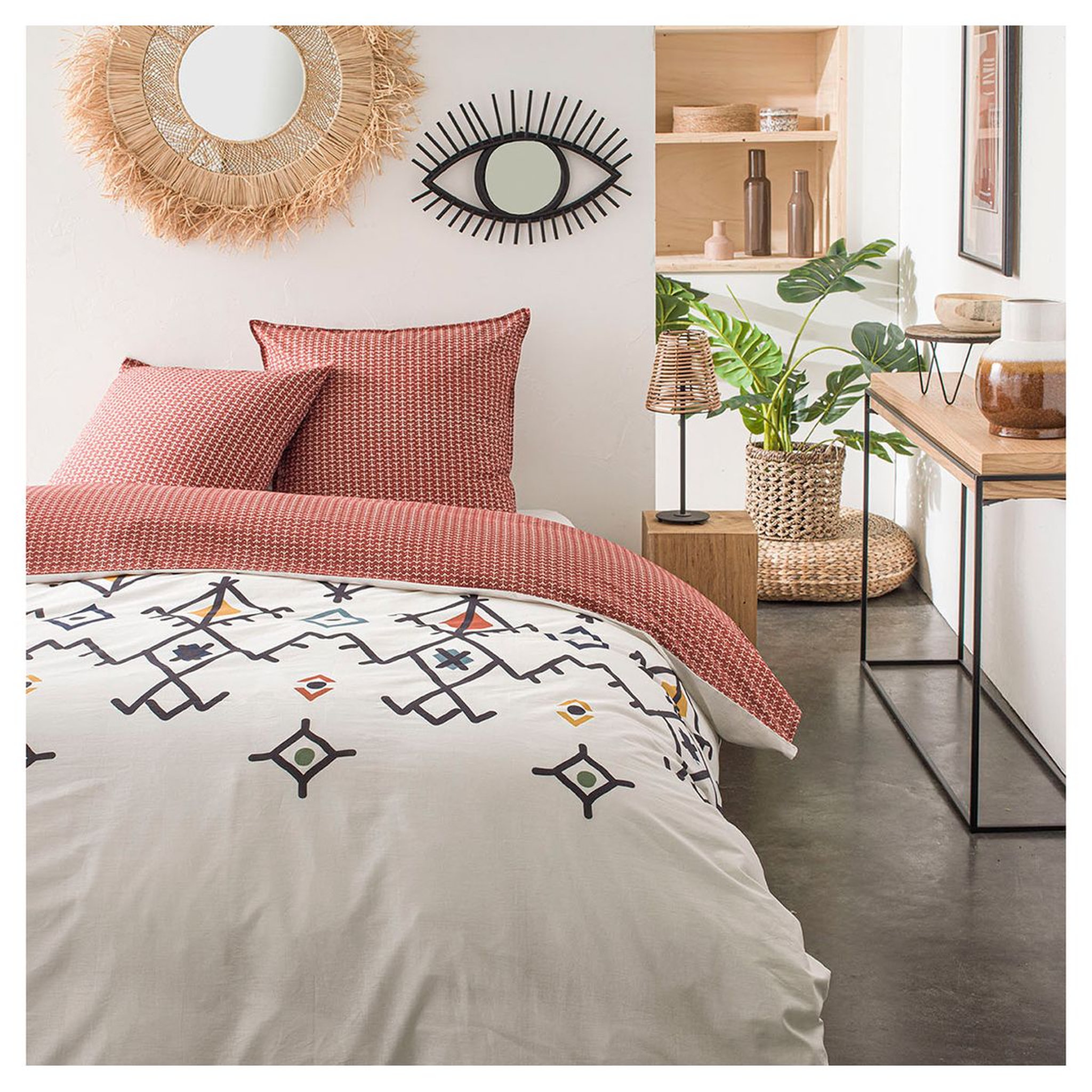 Voir la diapositive 1 : TODAY Parure housse de couette en coton 57 fils HUGO