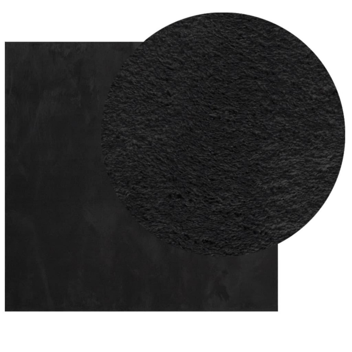 VIDAXL Tapis HUARTE a poils courts doux et lavable noir 160x160 cm
