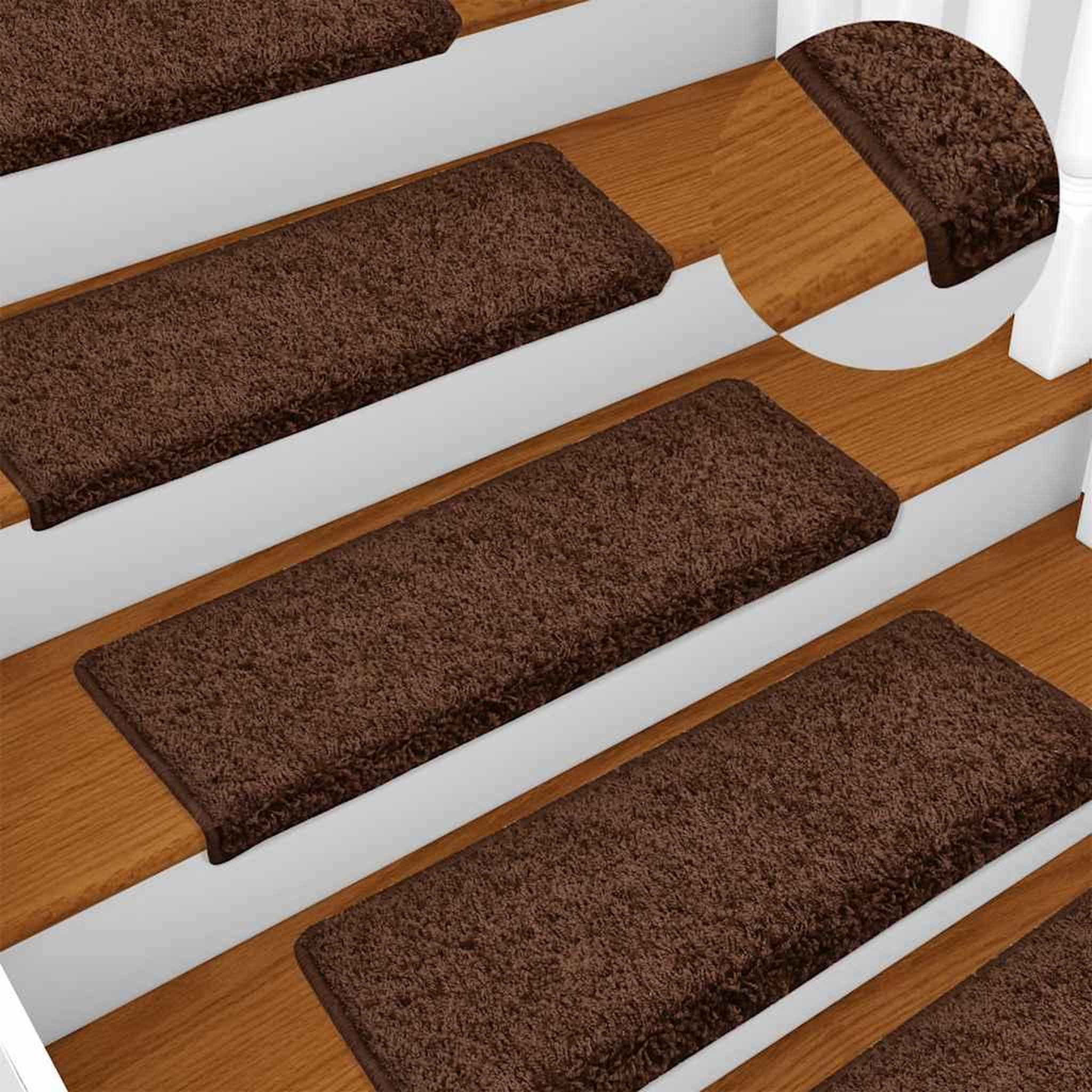 Voir la diapositive 5 : VIDAXL Tapis d'escalier 30 pcs 65x21x4 cm Marron