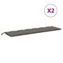 Voir la diapositive 4 : VIDAXL Coussins de banc de jardin lot de 2 gris fonce melange tissu
