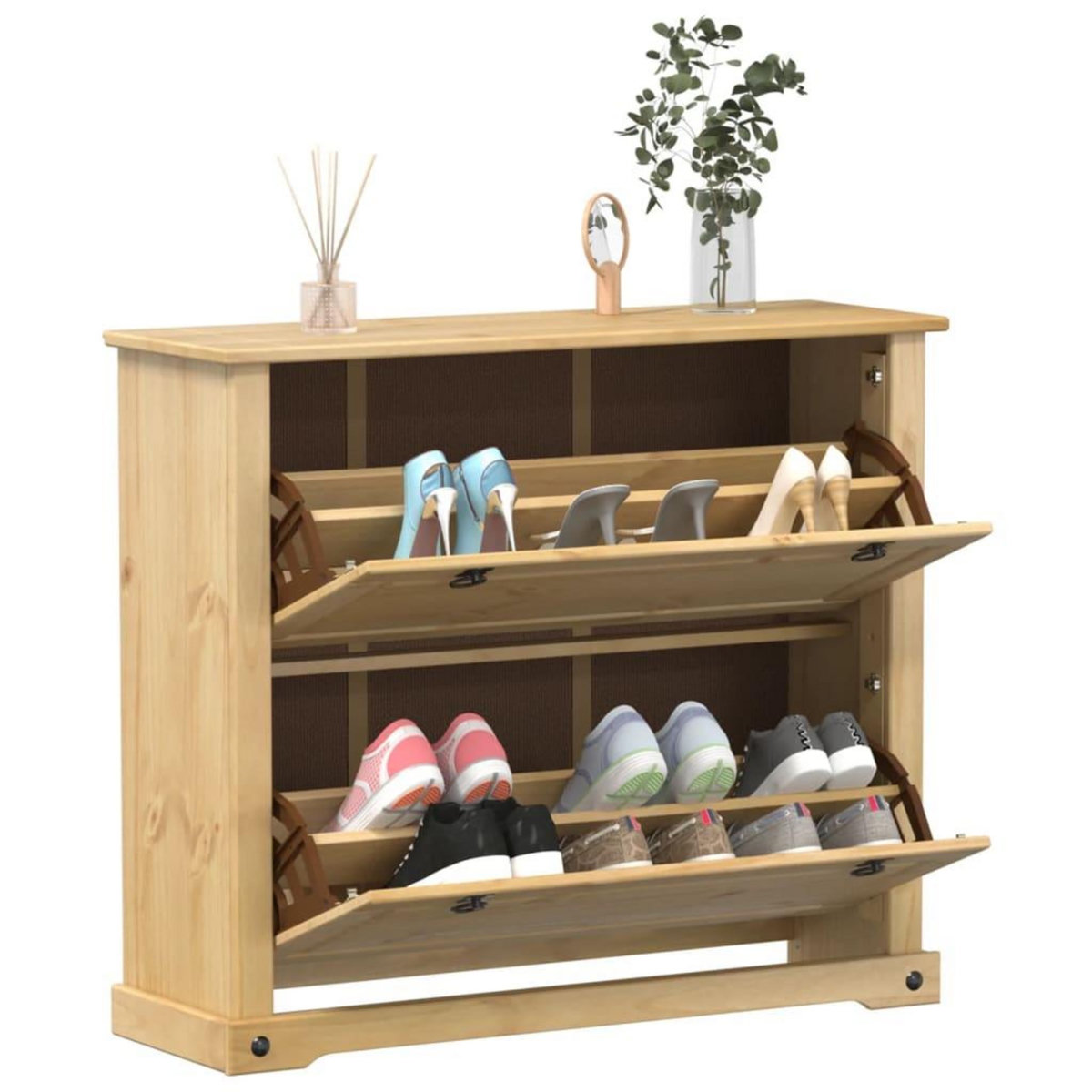 VIDAXL Armoire a chaussures  99x32x85 cm bois de pin massif