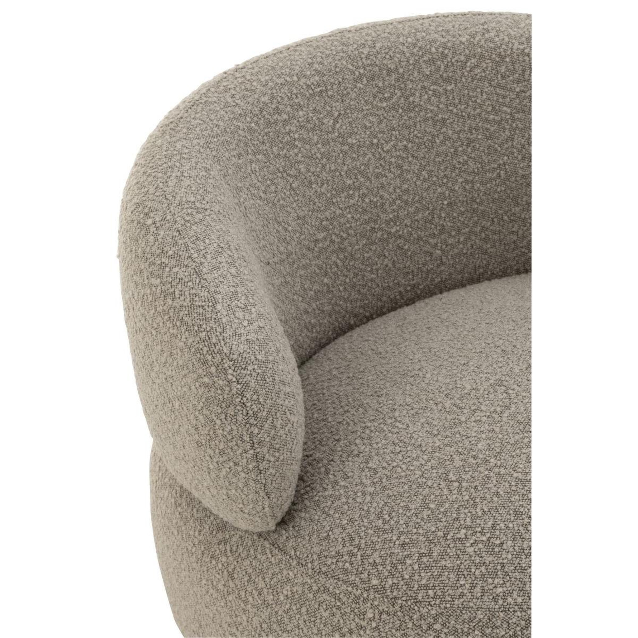 Voir la diapositive 5 : J-LINE Fauteuil Pivotant Rond  Cosy  85cm Taupe