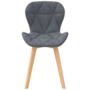 Voir la diapositive 5 : ID MARKET Lot de 4 chaises ROXANE bi-matière en tissu et PU grises pour salle à manger