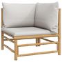 Voir la diapositive 4 : VIDAXL Canapes d'angle de jardin avec coussins gris clair 2 pcs bambou