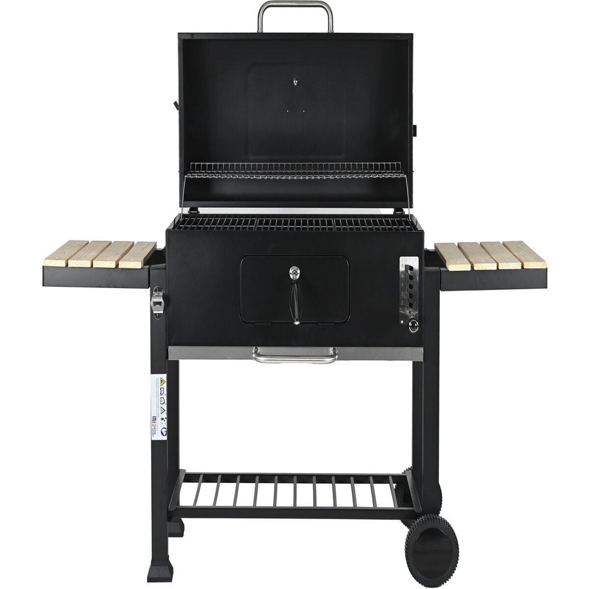 Voir la diapositive 4 : Habitat et Jardin Barbecue charbon avec tablettes latérales et grilles réglables  marquis  - noir