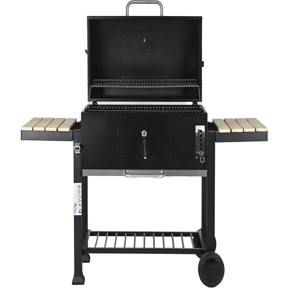 Habitat et Jardin Barbecue charbon avec tablettes latérales et grilles réglables  Marquis  - Noir