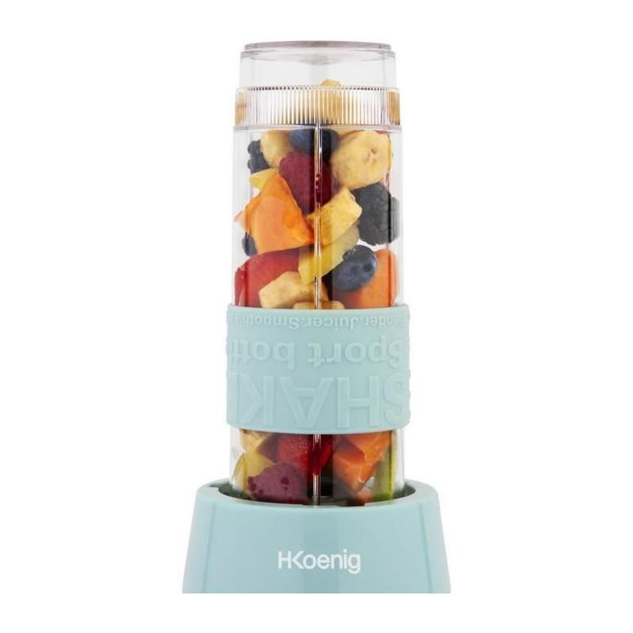 Voir la diapositive 6 : HKOENIG Mini blender - SMOO16 - 300 W - 570 mL - Bleu pastel - 2 gourdes incluses