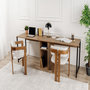 Voir la diapositive 3 : Habitat et Jardin Bureau en bois  Twin Study Desk  - 240 x 60 x 74 cm - Pin atlantiqueNoir