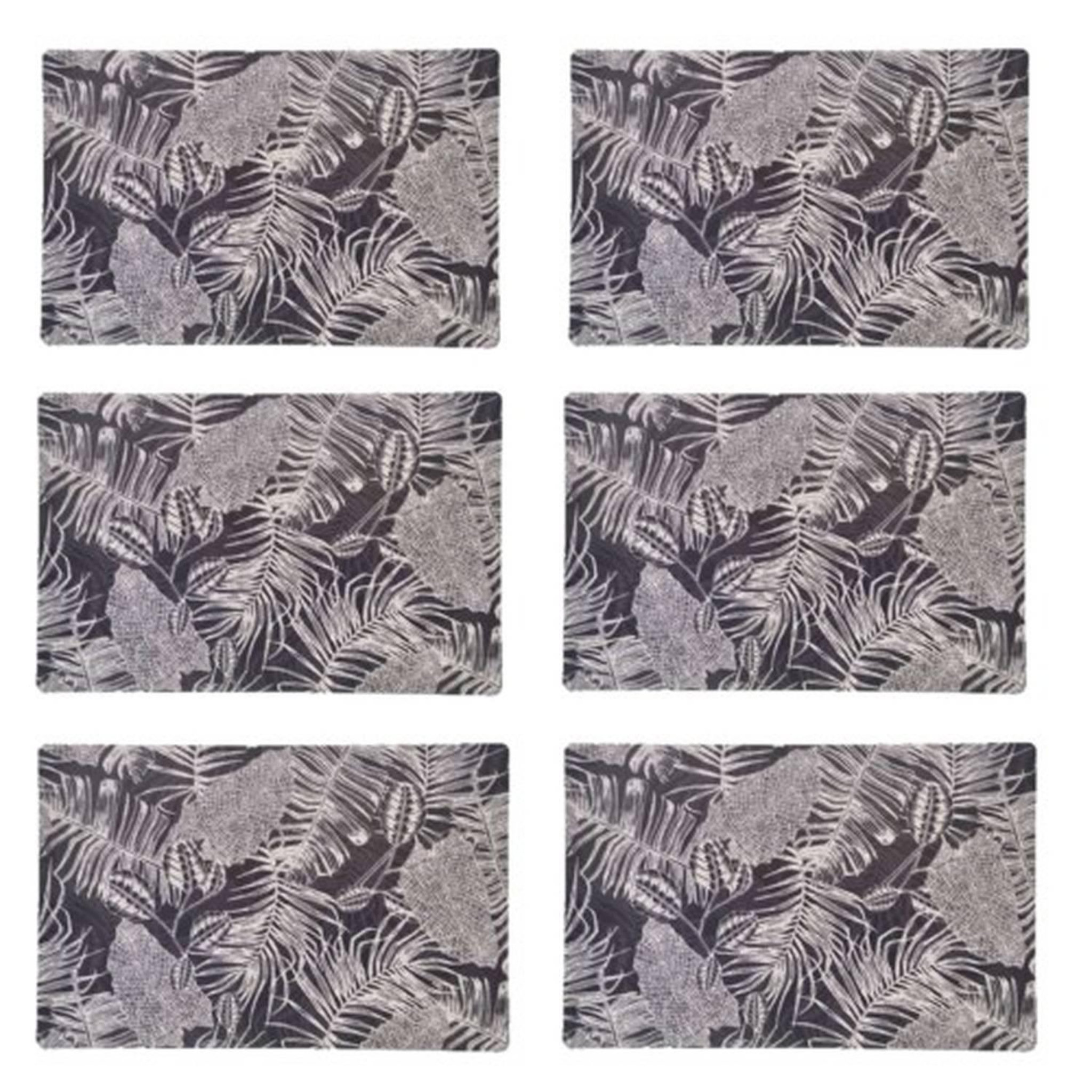 HABITABLE Lot de 6 sets de table Vitali - 28 x 43 cm - Argent