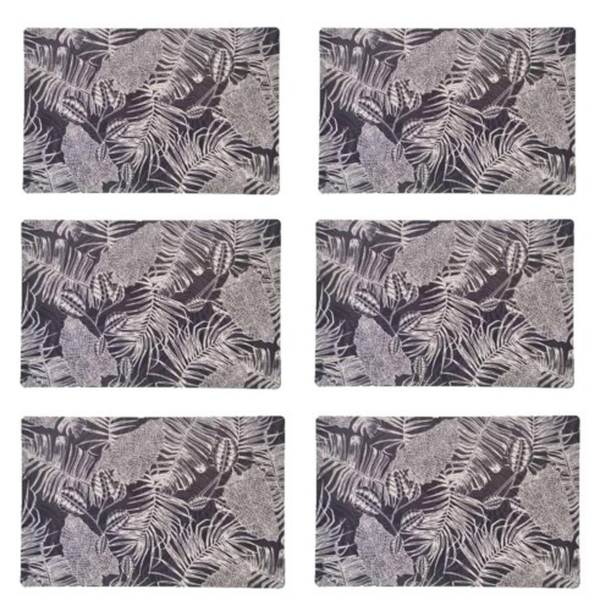 HABITABLE Lot de 6 sets de table Vitali - 28 x 43 cm - Argent