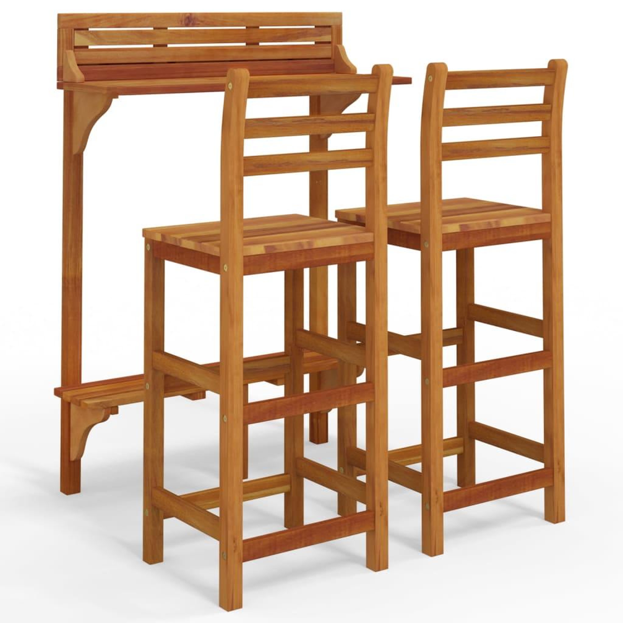 Voir la diapositive 2 : VIDAXL Ensemble de bar de balcon 3 pcs Bois d'acacia massif