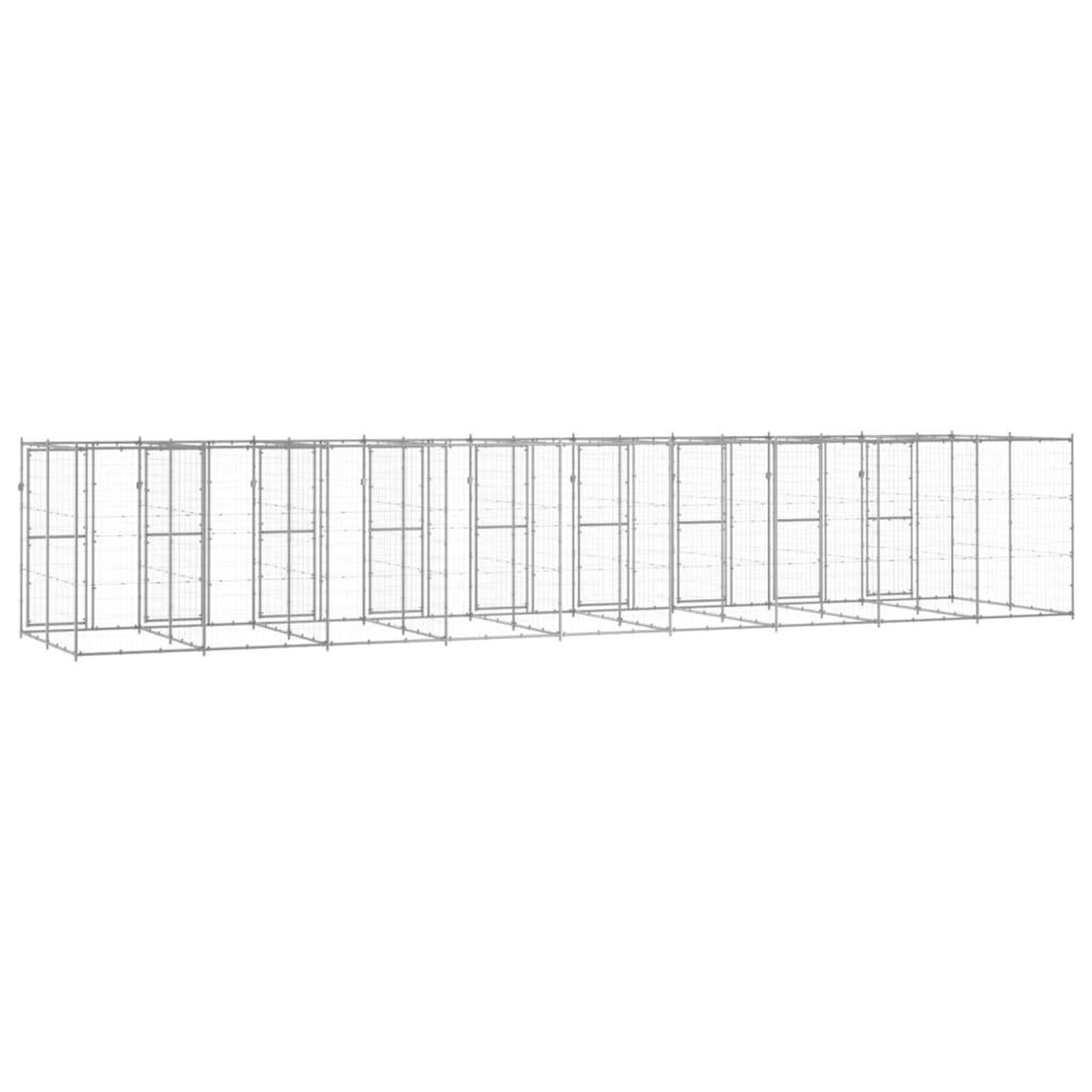 Voir la diapositive 4 : VIDAXL Chenil exterieur Acier galvanise 21,78 m²