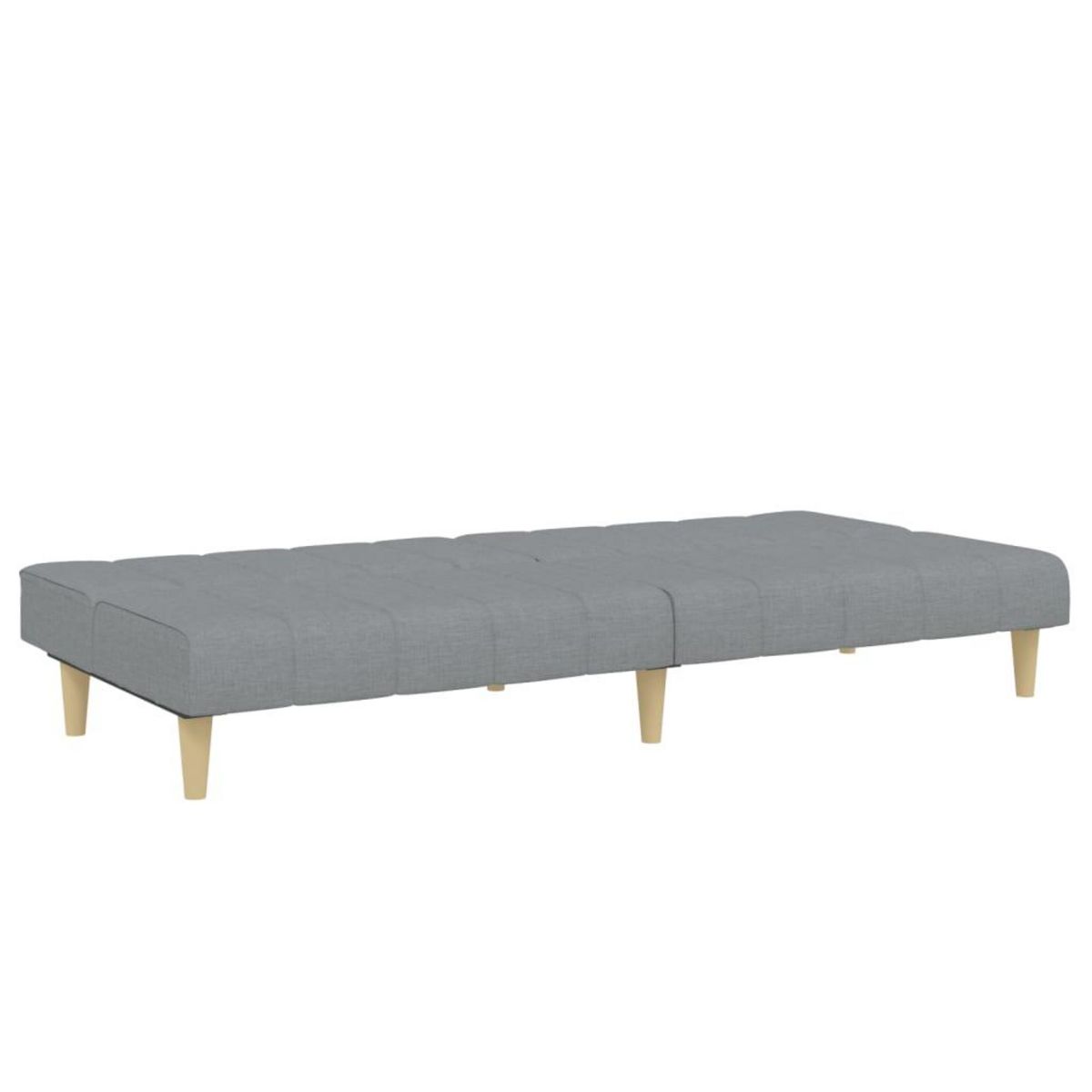 VIDAXL Canape-lit a 2 places avec repose-pied gris clair tissu