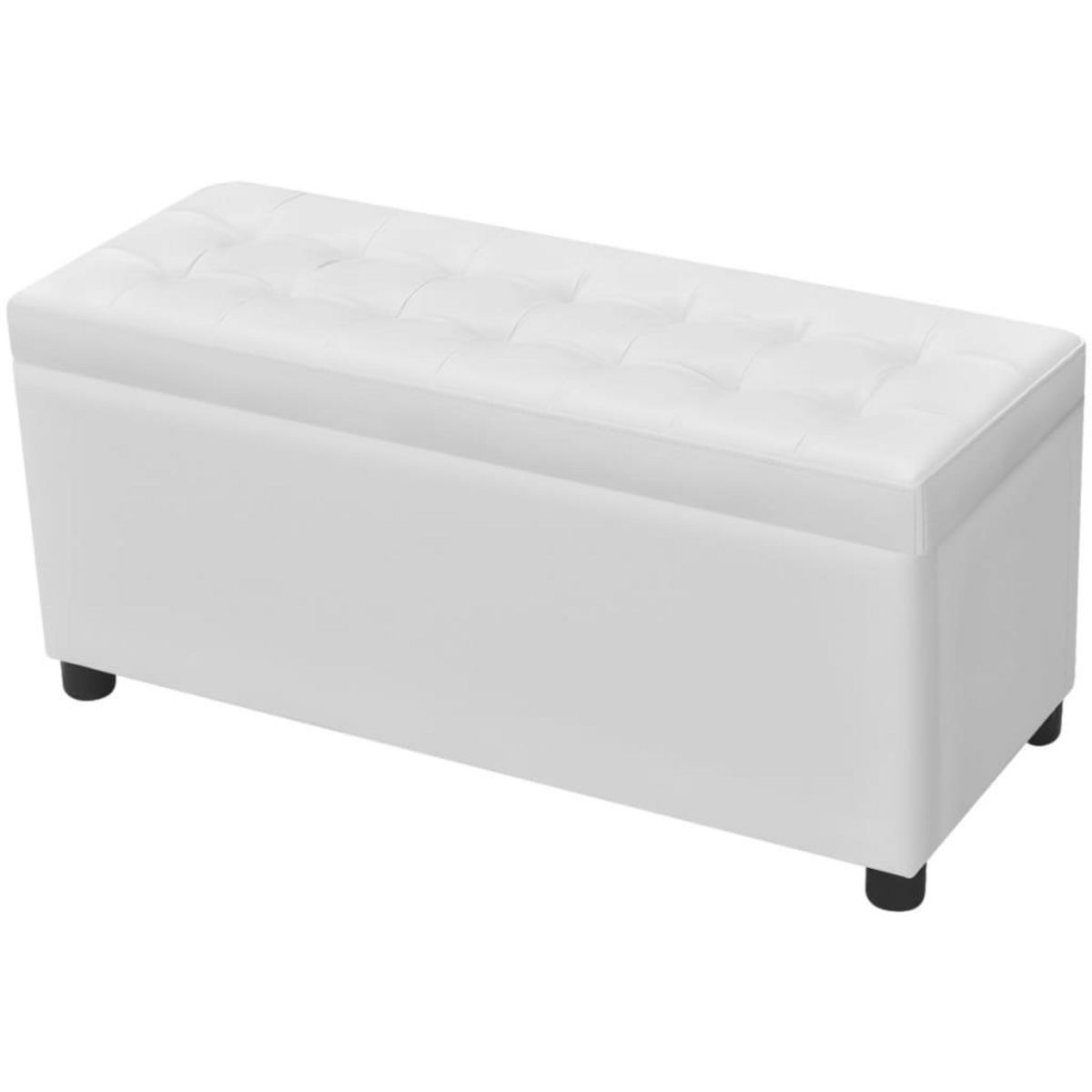 VIDAXL Pouf de rangement Cuir synthetique Blanc
