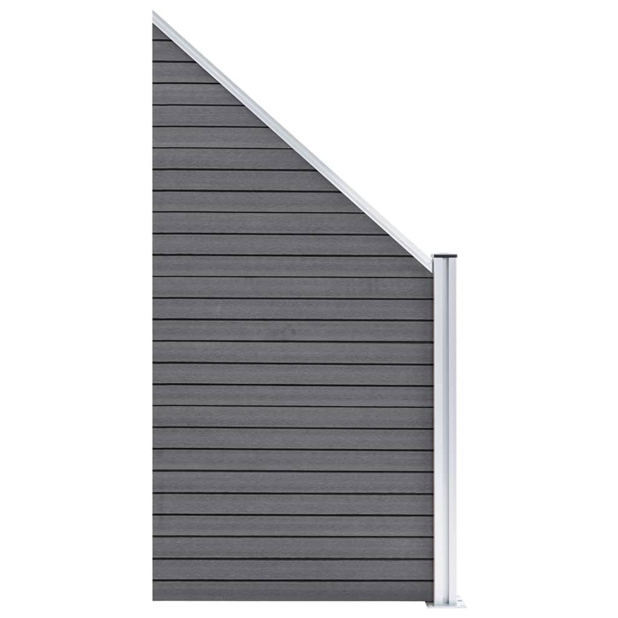 Voir la diapositive 3 : VIDAXL Ensemble de cloture WPC 1 Carre + 1 Incline 273x186 cm Gris