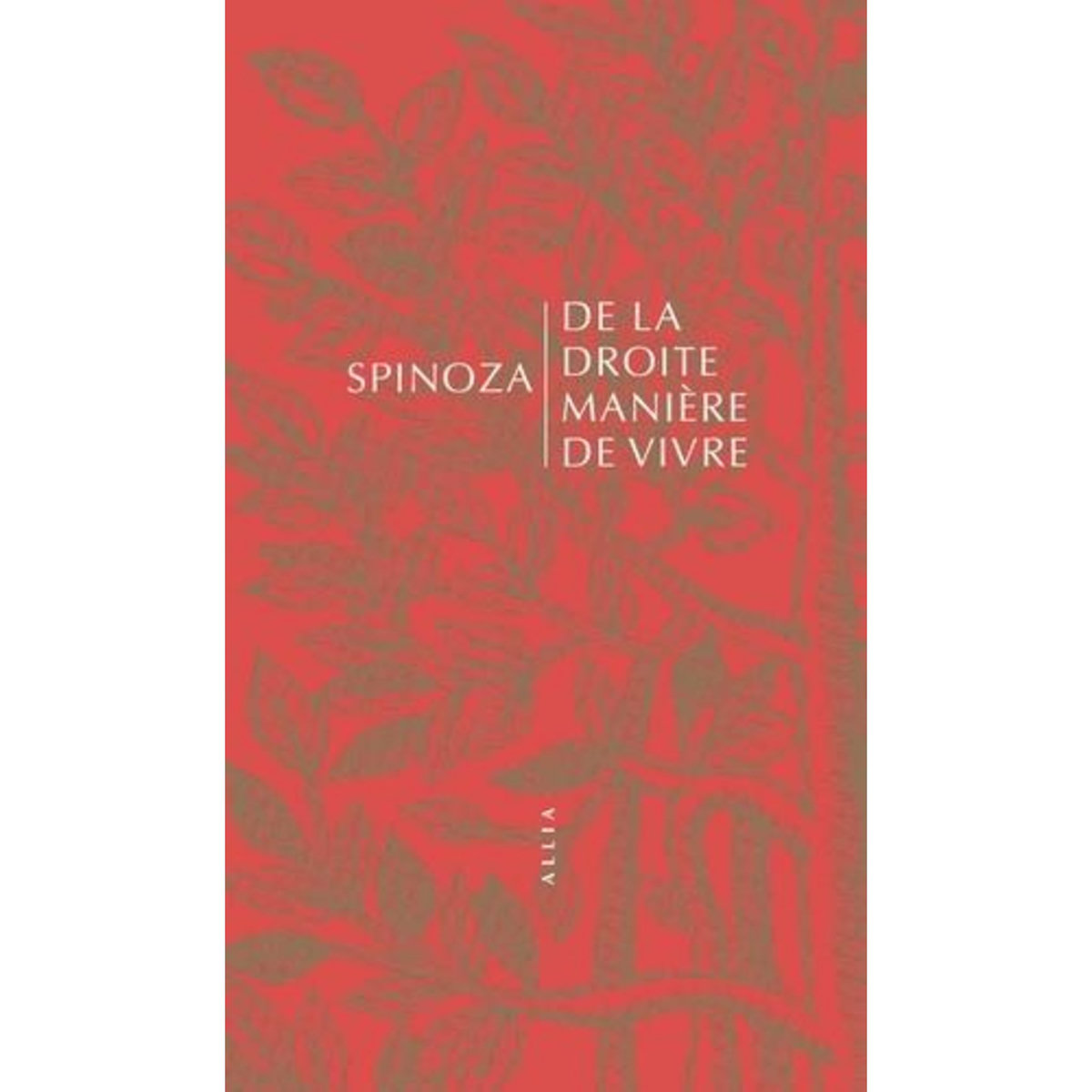 DE LA DROITE MANIERE DE VIVRE, Spinoza Baruch