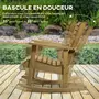 OUTSUNNY Fauteuil de jardin à bascule rocking chair style néo-rétro bois sapin autoclave