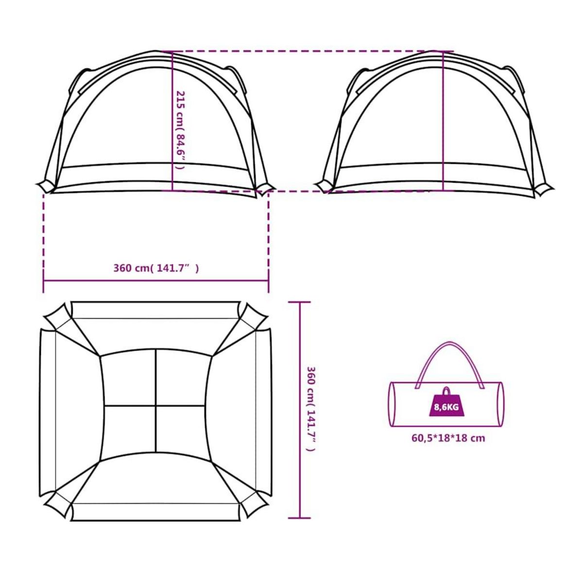 VIDAXL Tente de reception blanc impermeable