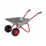 ROLLY TOYS Brouette RollyMetallschubkarre Gris Rouge à Double Roues pour Enfants