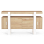 Voir la diapositive 3 : ID MARKET Buffet 140 cm PHOENIX 4 portes bois et blanc