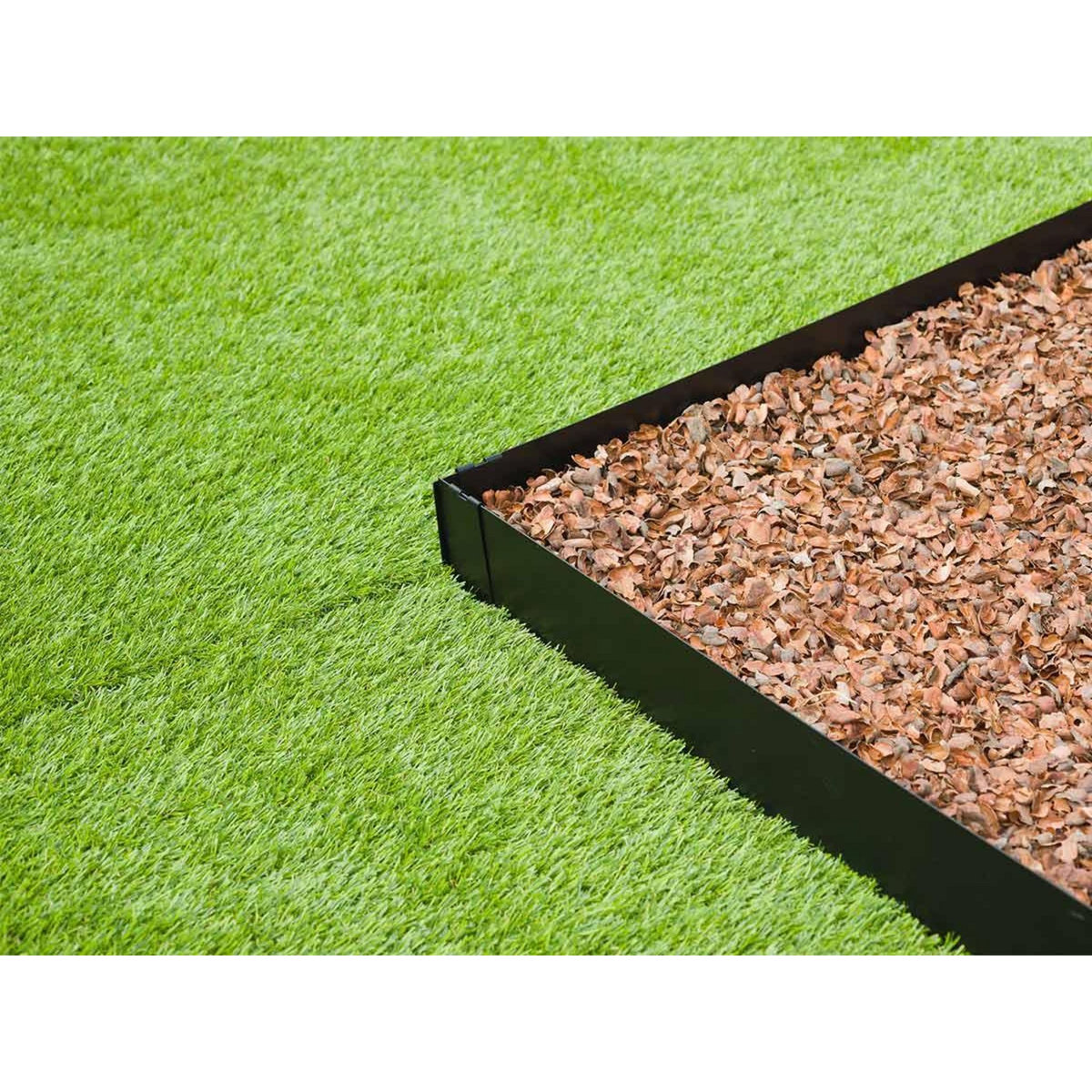 NATURE 3 bordures de jardin acier galvanisé avec 4 ancres incluses, 3 lattes de 91,4  x H10,2 cm soit 2,64 m, noir