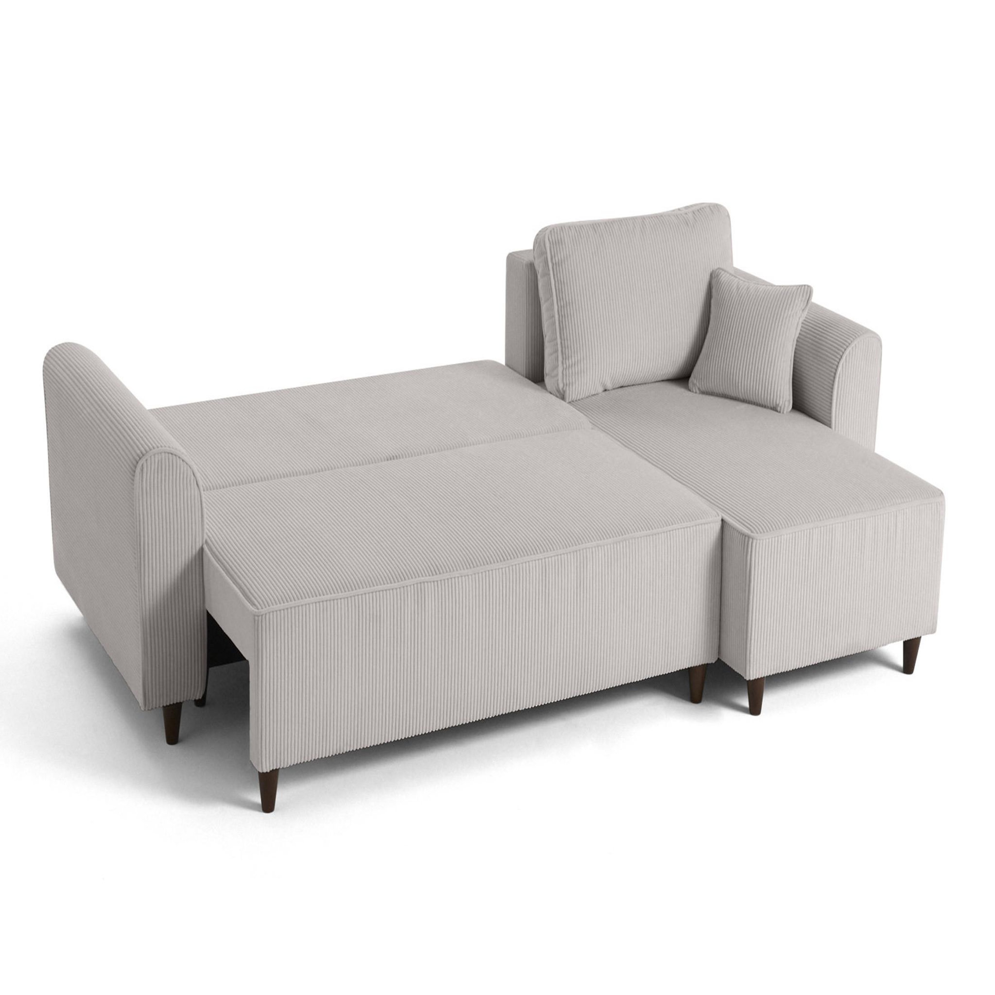 Voir la diapositive 3 : BEST MOBILIER Saphir - canapé d'angle réversible 4 places - convertible avec coffre - en velours côtelé