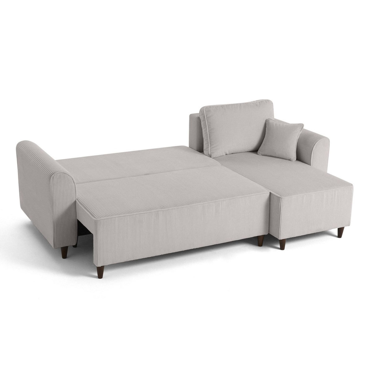 BEST MOBILIER Saphir - canapé d'angle réversible 4 places - convertible avec coffre - en velours côtelé