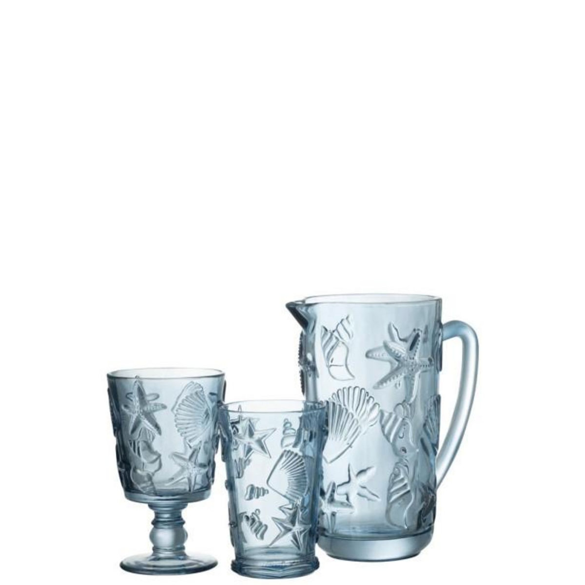 Paris Prix Carafe en Verre Design  Mer  1L Bleu Clair