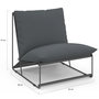 Voir la diapositive 5 : ID MARKET Lot de 2 fauteuils de jardin NAPOLI gris coussins gris anthracite