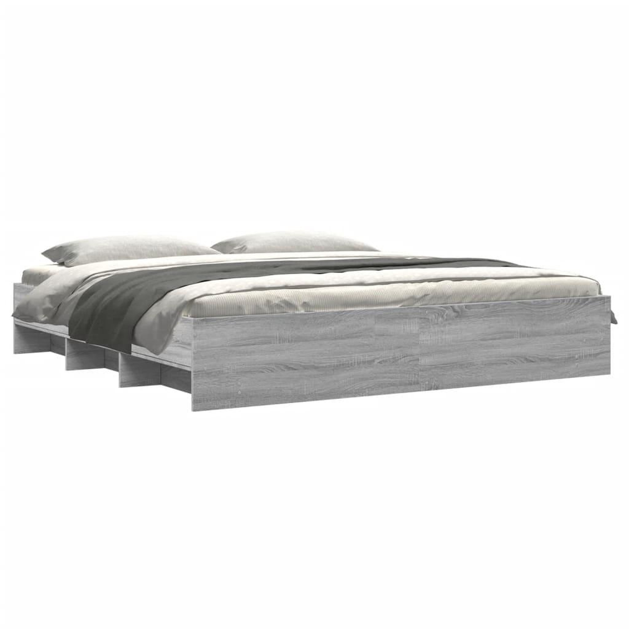 Voir la diapositive 3 : VIDAXL Cadre de lit sans matelas sonoma gris 180x200 cm