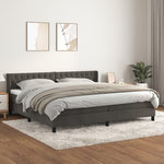 VIDAXL Sommier a lattes de lit et matelas Gris fonce 200x200cm Velours