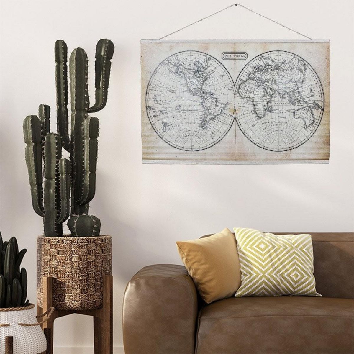 The Home Deco Factory Tableau toile Mappemonde
