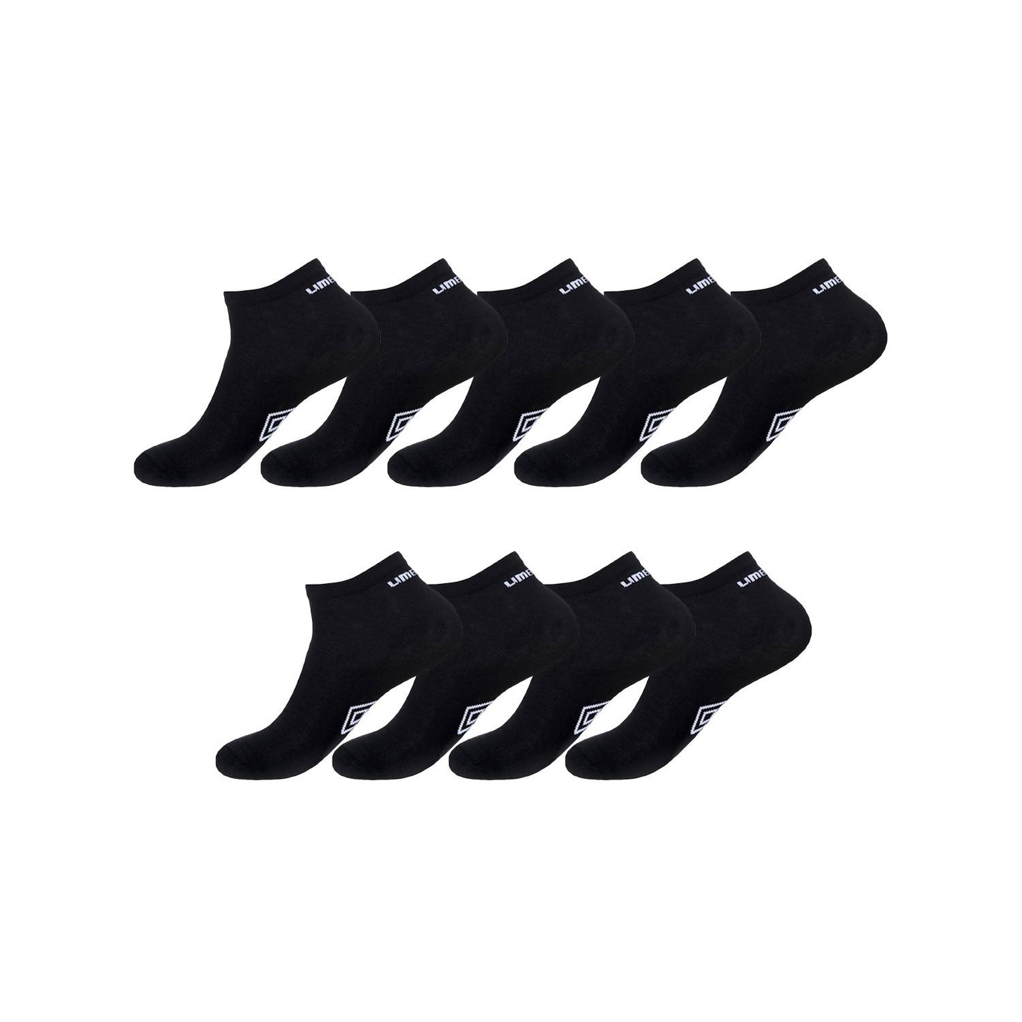 UMBRO Lot de 9 paires de chaussettes sneackers homme taille 39/42. Coloris disponibles : Noir