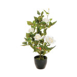 ATMOSPHERA Rosier artificiel en pot - H. 50 cm - Blanc