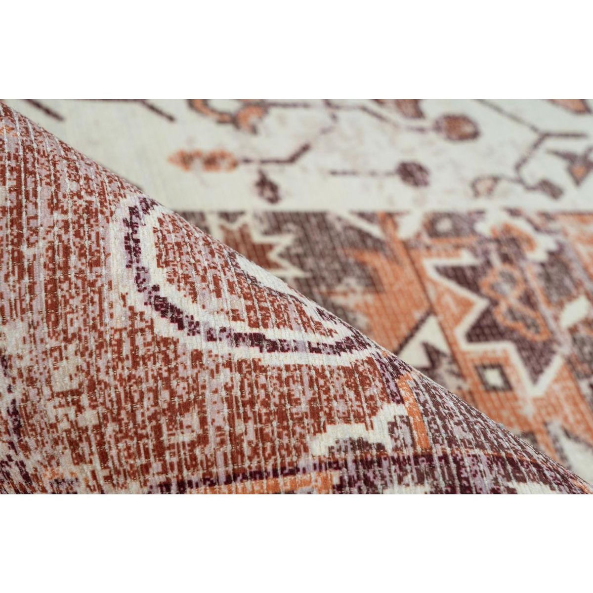Paris Prix Tapis Vintage à Poils Courts  Indiana IV  Terracotta