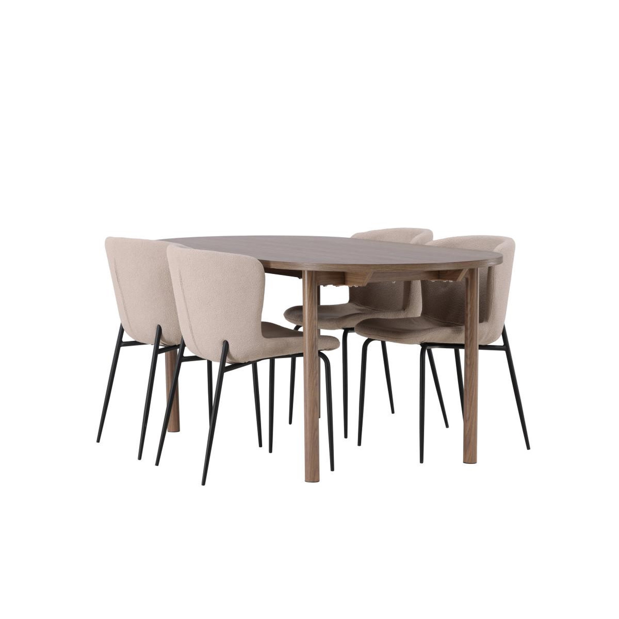 Voir la diapositive 4 : Paris Prix Ensemble table à manger & 4 chaises  andy & modesto  180cm naturel & beige